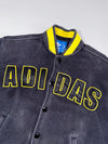 Adidas Varsity Letterman Jacket – Black/Yellow, Snap Button, Men’s (L)