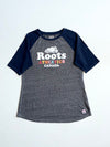 Vintage Roots Athletics Grey Navy Raglan Graphic Tee women’s (S)