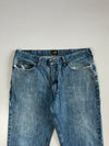 Lee Relaxed Fit Distressed Blue Jeans (W:38|L:42)