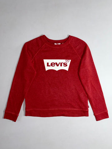 Levi's Batwing Logo Raglan Crewneck Sweatshirt – Heather Red (S)