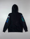 Spyder Black Hoodie w/ Multicolor Sleeve Stripes (M)