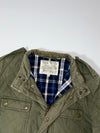 Jack Wills Olive Quilted Field Jacket with Corduroy Collar & Flannel Lining (XL)