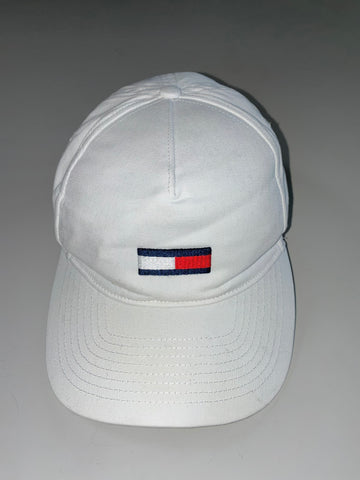 Vintage Tommy Hilfiger White Flag Logo Baseball Cap (Adjustable)