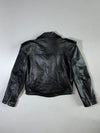 Cropped Belted Biker Leather Jacket  (S)