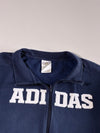 Adidas Navy Full-Zip Fleece Sweatshirt Jacket – Spellout Logo & 3-Stripes (XL)