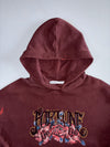 Bershka Fortune Floral Graphic Hoodie Burgundy (L)