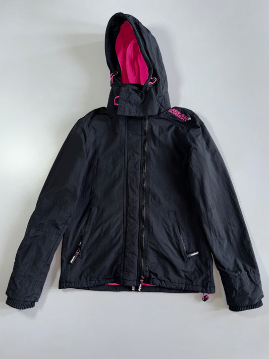 Superdry Original Windcheater Black Pink Fleece Lined Jacket (S)