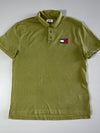 Tommy Jeans Flag Logo Polo Shirt — Olive Green (L/XL)
