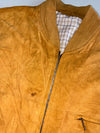 Golden Tan Suede Varsity Bomber Jacket (XL)