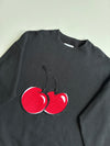 KIRSH Big Cherry Black Crewneck Sweatshirt – Size (L)