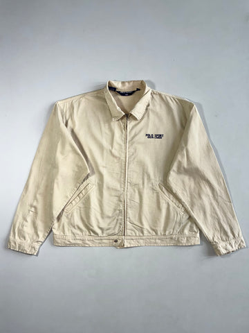 Vintage 90s Polo Sport Ralph Lauren Cream Cotton Zip Jacket (3XL)