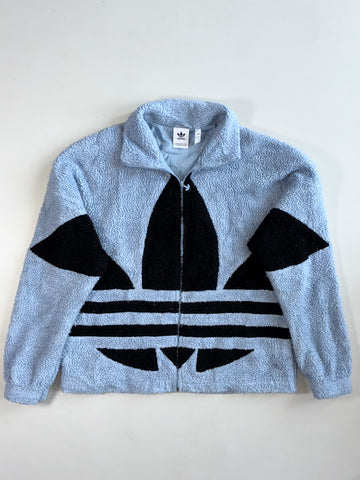 Adidas Originals Sky Blue Big Trefoil Sherpa Jacket (2Xl)