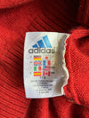 Vintage Adidas Red Striped Quarter-Zip Knit Sweater | Size (M)