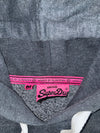 Superdry Vintage Charcoal & Pink Logo Pullover Hoodie (S)