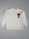 Ami Paris Ami de Coeur Logo Cream Wool Sweater(L)