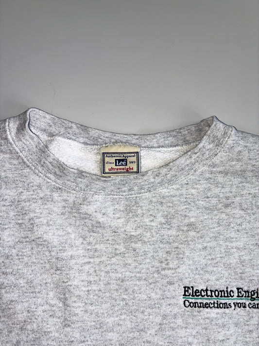 Lee “Electronic Engineering” Ash Grey Vintage Crewneck Sweatshirt (L)