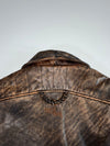 Vintage 90s Classic Gear Distressed Brown Leather Biker Jacket (XL)