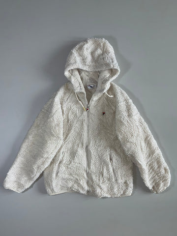 Fila Cream Sherpa Zip Hoodie (S)