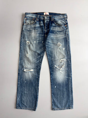 Levi’s 501 Distressed Ripped Jeans (W:34) (L:38)