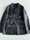 Vintage Black Leather Belted Jacket Women’s (M)