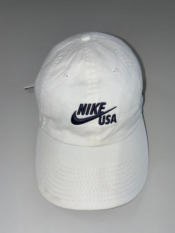 Vintage Nike USA White Embroidered Swoosh Baseball Cap (Adjustable)