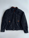 AshCreek Trading Genuine Sued Leather Bomber Jacket Black (2XL)