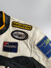 Top Gear Genuine Leather Movistar Suzuki MotoGP Racing Jacket Multi-Sponsor Patches (Paded)(M)