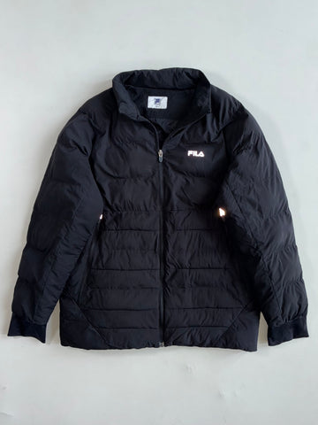 FILA Black Quilted Puffer Jacket with Reflective (M)