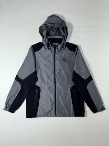Fila Grey/Black Colorblock Hooded Windbreaker – Stylish Performance Line (L)