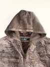 Black Rivet Premium Original Sued Leather Jacket (Detechable Hood ) (M)