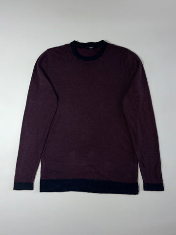 Jack & Jones Premium Striped Crewneck Sweater – Maroon & Black (M)