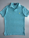 Polo Ralph Lauren Custom Slim Fit Polo | Yellow Pony Logo | Mint Blue (M)