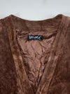 Melange Brown Suede V-Neck Vest (XL)