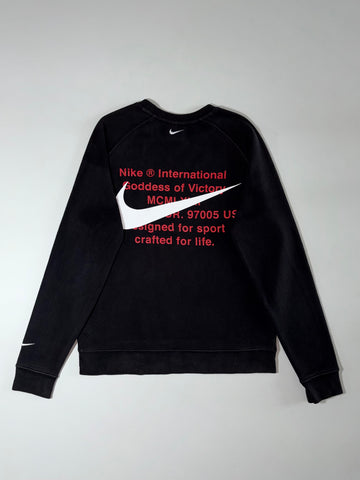 Nike Double Swoosh Crewneck Sweatshirt – Black, (M)