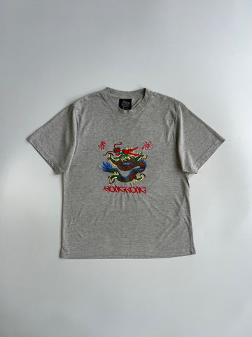 Vintage | Hong Kong Dragon Embroidered Souvenir T-shirt (L)