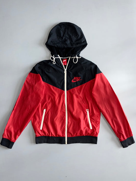Nike Sportswear Windrunner Vintage Red & Black Colorblock Hooded Jacket — Made in Vietnam | Size (M)