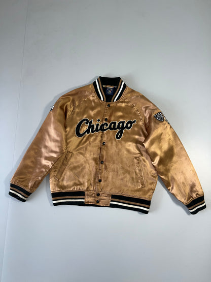 ZAuthentic Majestic 90s Vintage Chicago Embroidered Jacket (SUPER RARE) Brown (L)