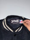 Schott NYC USA Varsity Jacket Black White Leather Sleeves (XL/2XL)