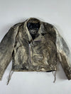 First Genuine Leather Distressed Biker Jacket (M)