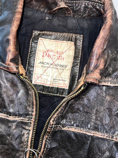 ZJack & Jones Vintage Super Premium Original Leather Jacket (L)