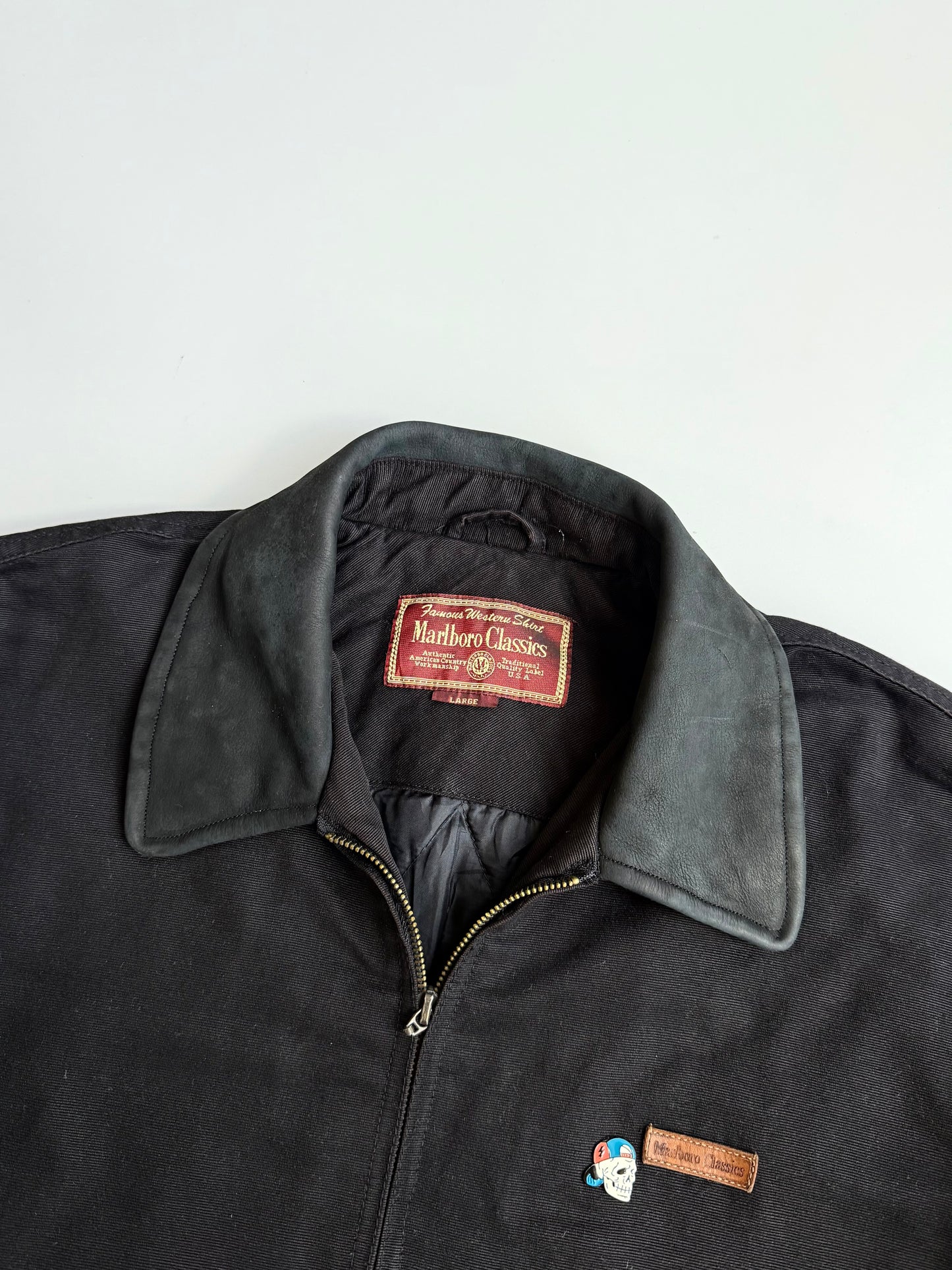 !         Vintage Marlboro Classics Heavy 100% Cotton Jacket | Leather Collar | Work Jacket very rare (XL)