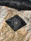 Vintage 90s Gap Black Leather Bomber Jacket – “American Style New York” Embroidery, Map Print Lining (XL)