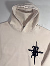 LAKING Cream Oversized Gothic Embroidered Streetwear Hoodie (3XL)