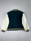 Vintage Levi's Wool Varsity Jacket – Green/Cream Leather Sleeves (2XL/3XL)