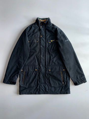 Nike Basketball Vintage Field Jacket Black Gold Swoosh (XL)