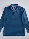 Tommy Hilfiger Flag Logo Long Sleeve Pique Polo T-Shirt Steel Blue (L)