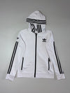 Adidas Originals 3-Stripe Hooded Track Jacket – White/Black (XS)