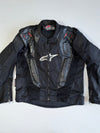 ZAlpinestars Black Armored Racing Jacket  Padded Textile Riding Gear (M)