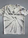 Stone Island | Compass Logo Tie-Dye T-Shirt | Cream/Grey (M)