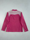 Columbia Pink Half-Zip Fleece Pullover – Two-Tone Shoulder Panels (S)